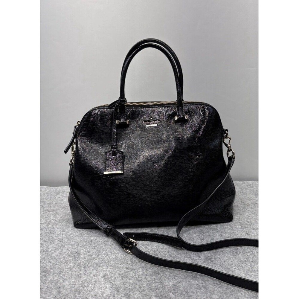 Kate Spade Margot Black Patent Leather Satchel Crossbody Shoulder Bag Classic